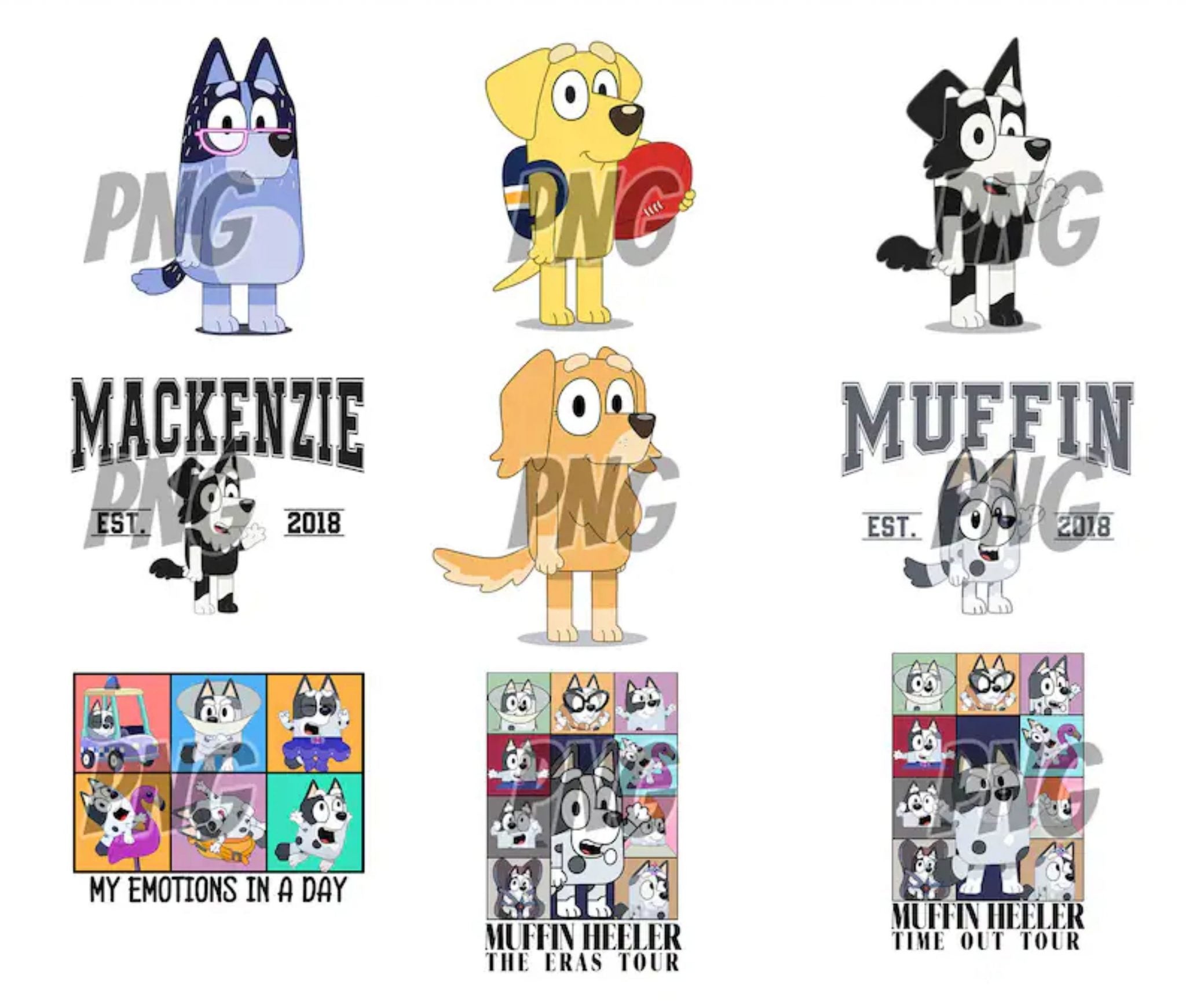 80 Designs Bluey Dog Png Mega Bundle, Bluey Dog Birthday Png Sublimation, Bluey Dog Family Png Clipart Sublimation Digital Download
