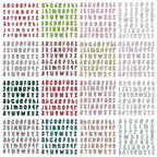 7 Set Christmas Alpha Doodle Png Bundle, Christmas Character Alphabet Bundle, Christmas Hot Custom Png Bundle, Digital Download