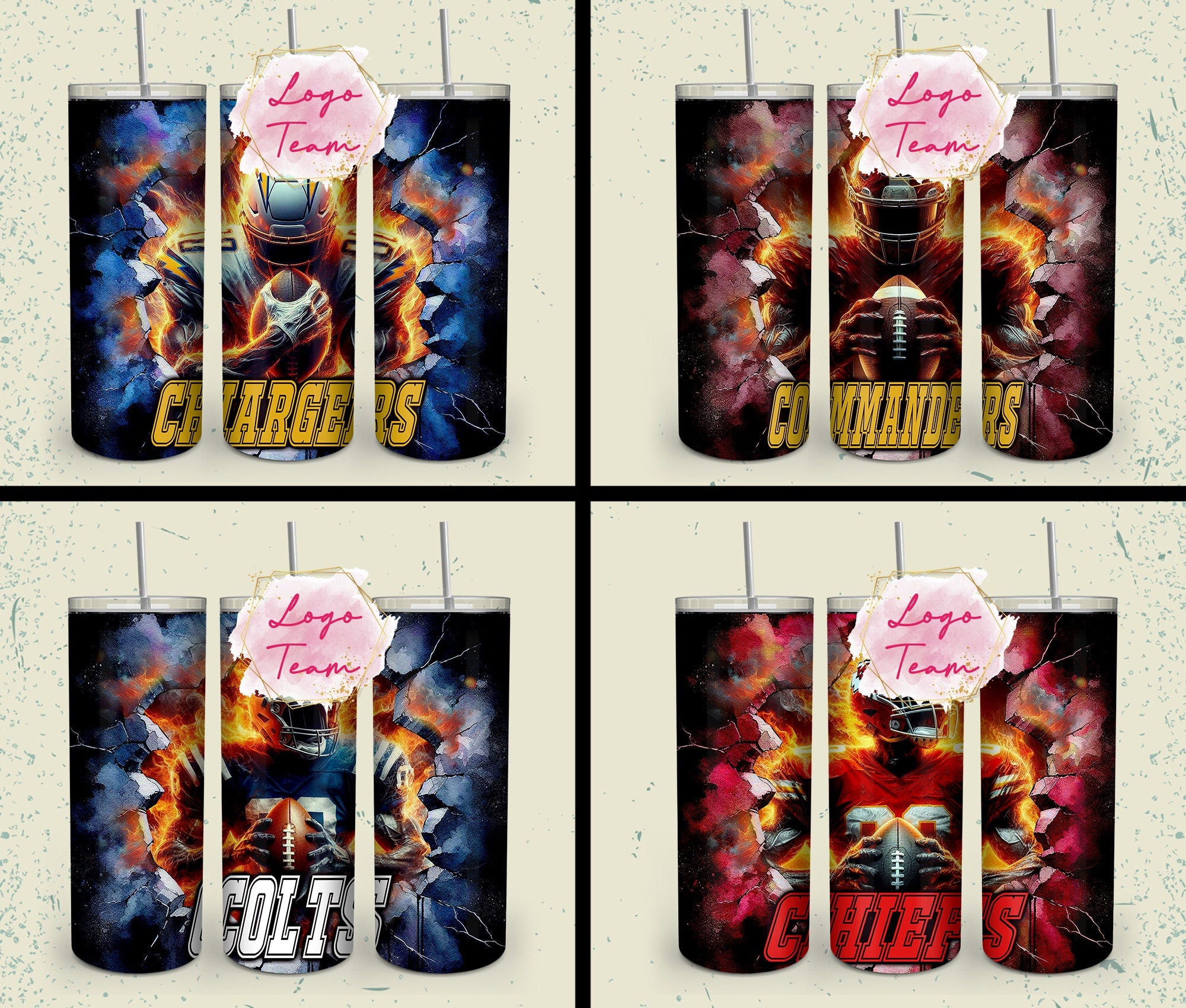 32 Team American Football Tumbler PNG Sublimation Designs, Football Mascot 20oz Skinny Tumbler Wrap PNG, Football Png Digital Download, NFL Tumbler