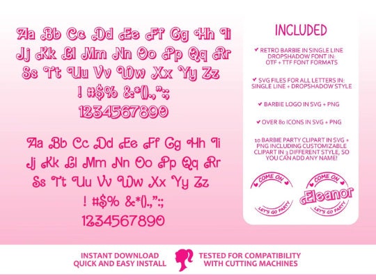 Barbie Svg bundle, Pink Logo, BarBie Svg bundle, girls Svg, Svg files for Cricut, Girl Svg, Sticker Clipart, Svg Files, Png Files Clipart