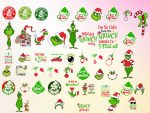 750+ Files Grinch Svg Png Bundle Layered Item, +190 Unique Designs, Clipart, Cricut Vector File