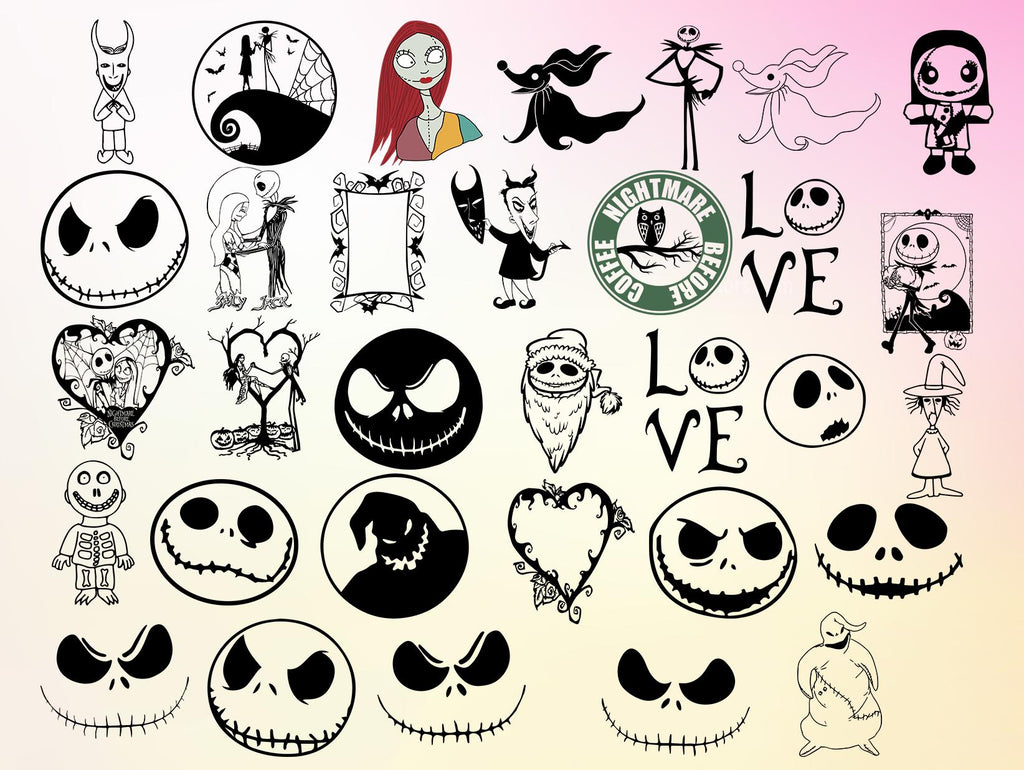 60+ The Nightmare Before Christmas Svg Bundle, Night Before Christmass Clipart, Cricut, Digital Vector Cut File