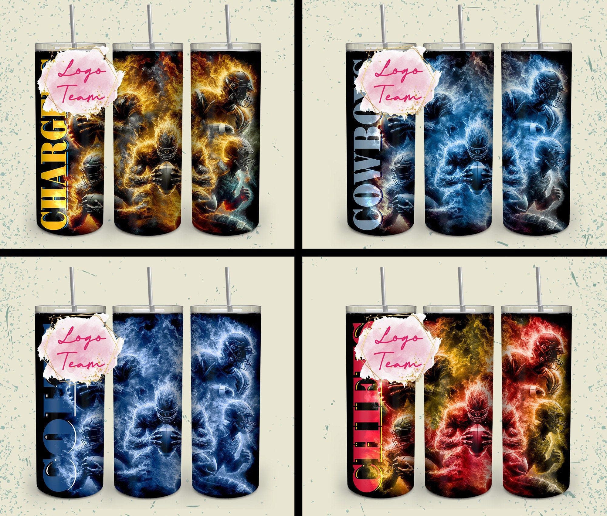 32 Team American Football Tumbler PNG Sublimation Designs, Football Mascot 20oz Skinny Tumbler Wrap PNG, Football Png Digital Download, NFL Tumbler