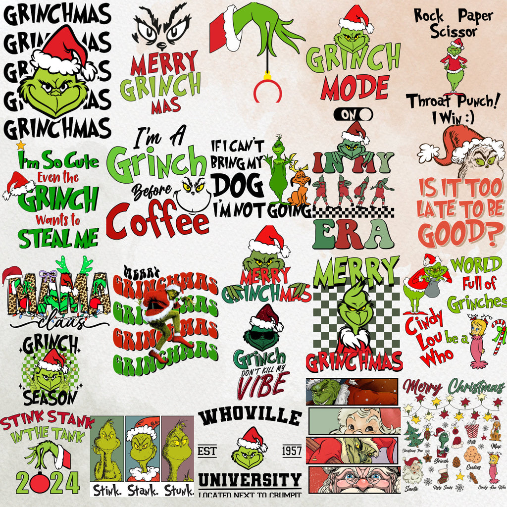 2000+ The Grinch Bundle Designs with CLEAR Background, Grinch Tshirt Design, Grinch SVG, Grinch PNG, Grinch PnG Bundle, Grinch Christmas PnG
