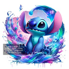 8 PNG Stitch Splash and Watercolor Digital design PNG file for sublimation – High Resolution -Instant Digital PNG Download