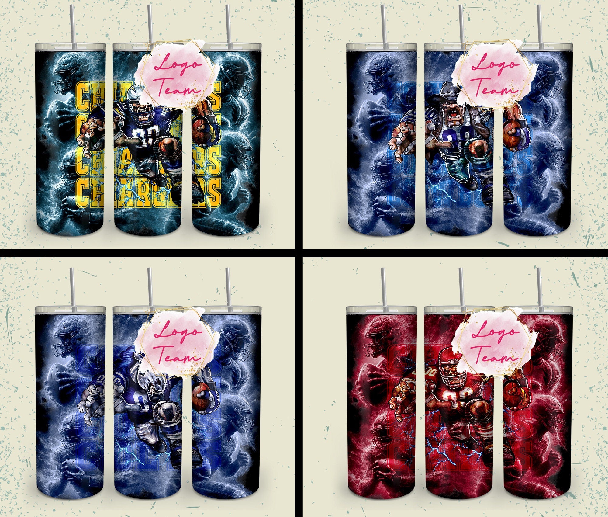 32 Team American Football Tumbler PNG Sublimation Designs, Football Mascot 20oz Skinny Tumbler Wrap PNG, Football Png Digital Download, NFL Tumbler