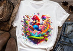 12 PNG Super Mario Splash and Watercolor Digital design PNG file for sublimation – High Resolution -Instant Digital PNG Download