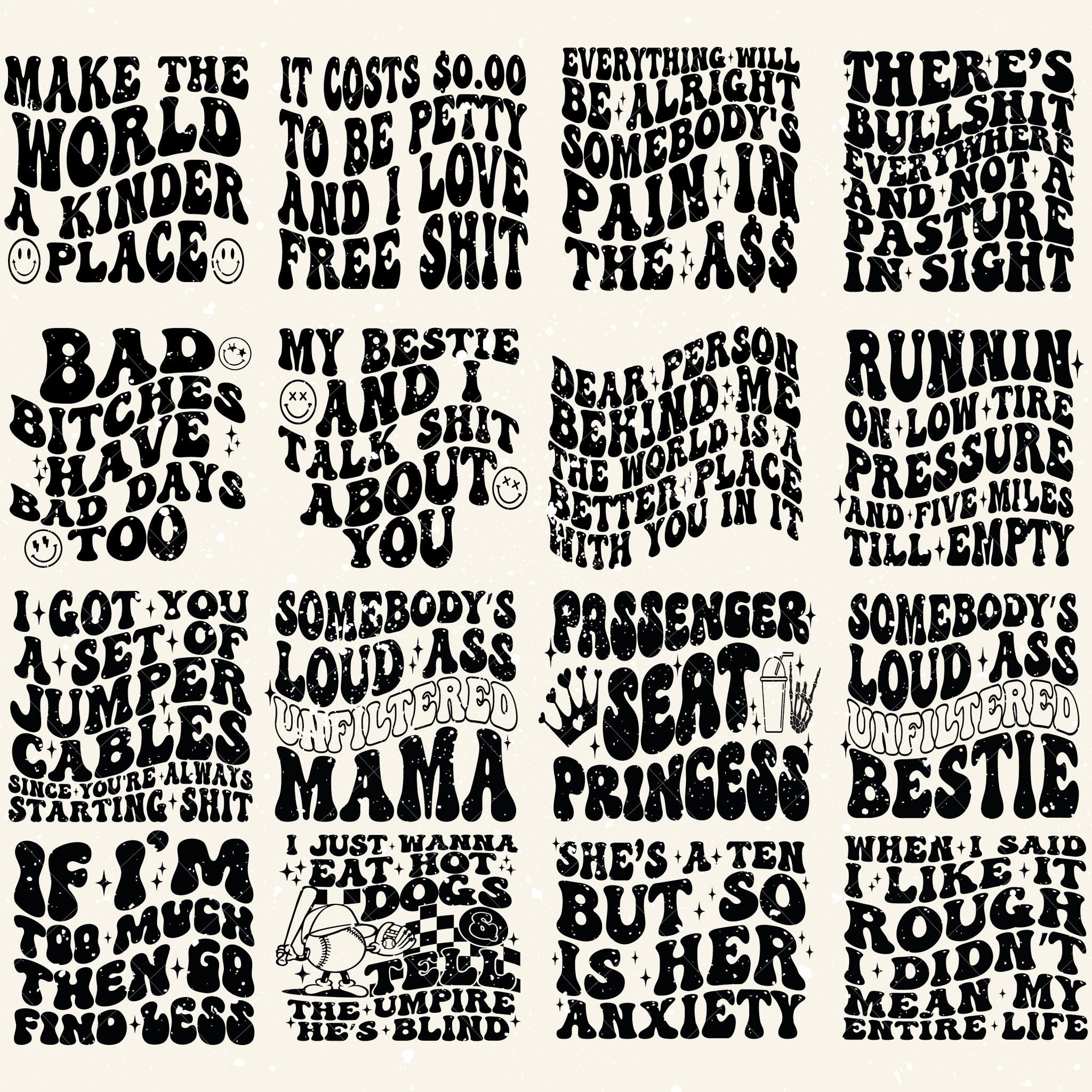 100 Groovy svg, bundle, boho svg, hippie svg, aesthetic svg, inspirational svg, motivational svg, trendy svg, retro svg, svg files wavy text