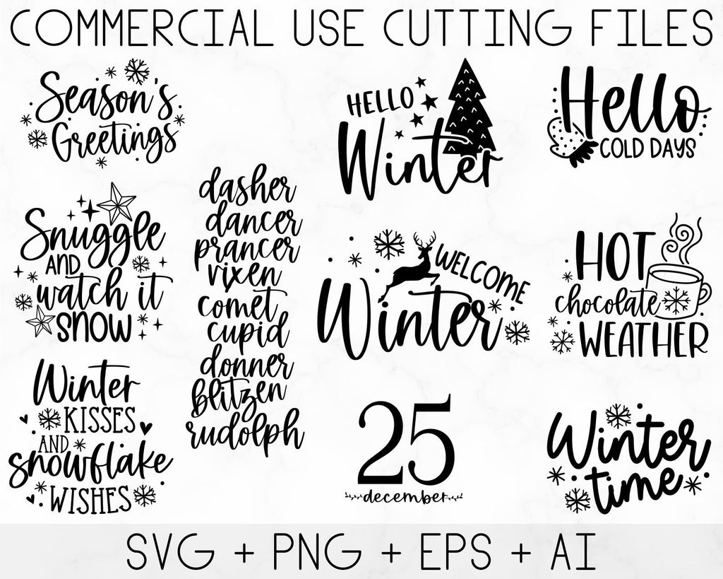 Winter SVG Bundle, Christmas Svg, Winter svg, Santa svg, Christmas Quote svg, Funny Quotes Svg, Snowman SVG, Holiday SVG, Winter Quote Svg