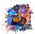 8 PNG Wall-E Splash and Watercolor Digital design PNG file for sublimation – High Resolution -Instant Digital PNG Download