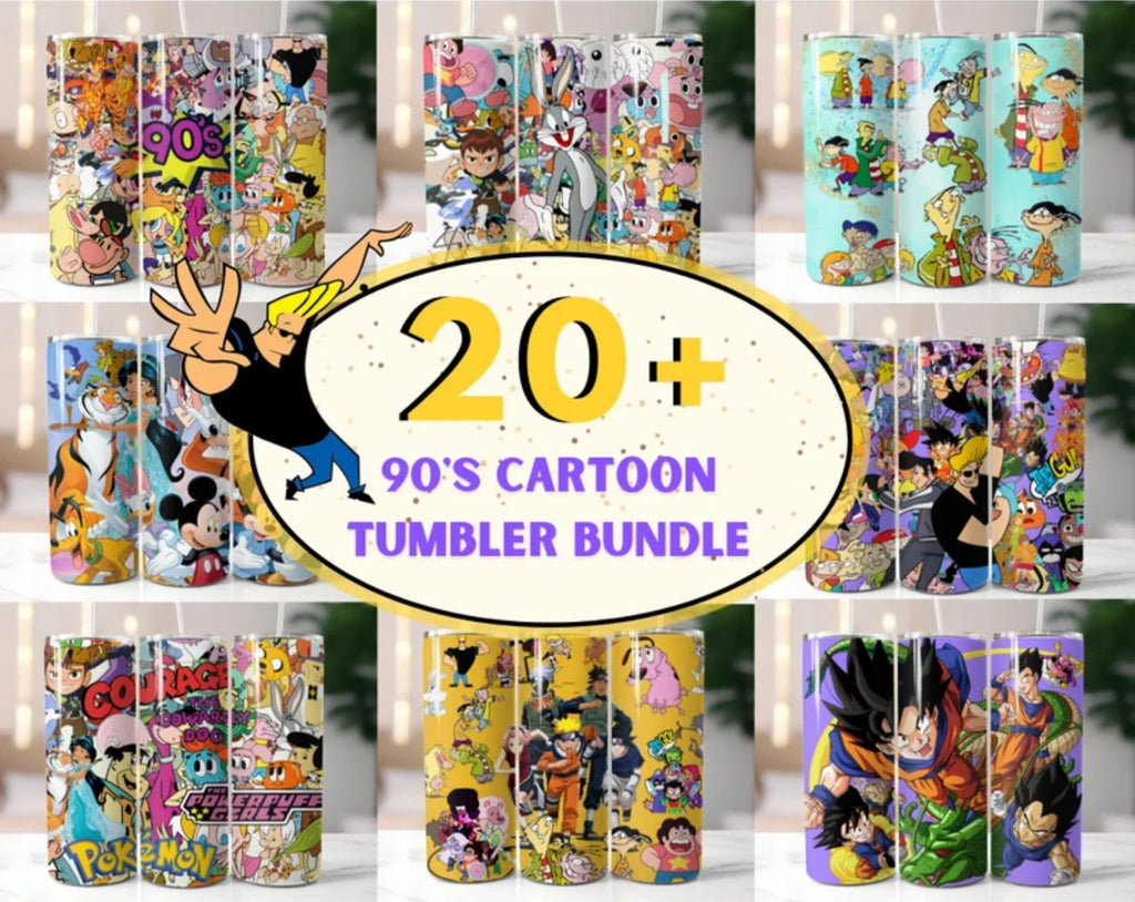 1500+ 20oz Cartoon Tumbler Bundle, All Cartoon Character Sublimation, Kids Tumbler PNG, Sublimations, Cartoon Tumbler Designs