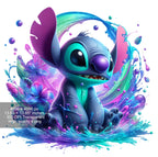 8 PNG Stitch Splash and Watercolor Digital design PNG file for sublimation – High Resolution -Instant Digital PNG Download