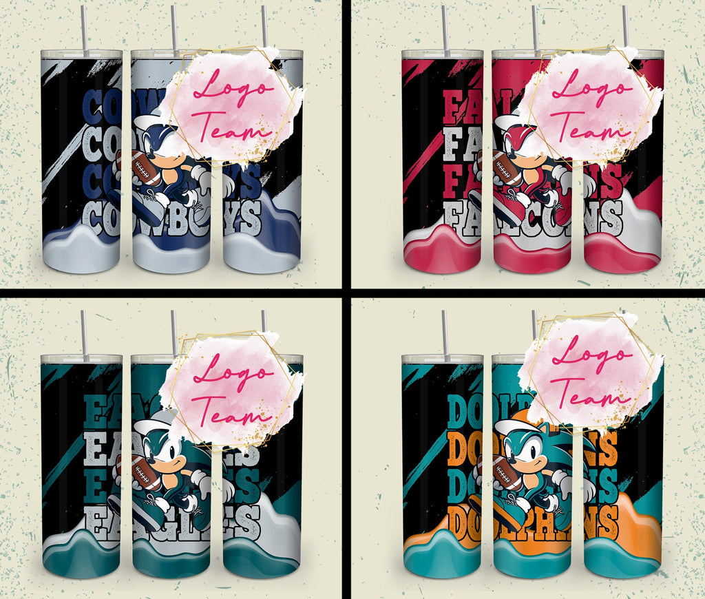 32 Team American Football Tumbler PNG Sublimation Designs, Football Mascot 20oz Skinny Tumbler Wrap PNG, Football Png Digital Download, NFL Tumbler