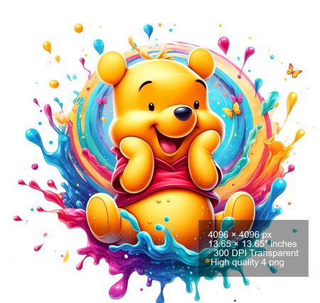 8 PNG Honey Bear Watercolor Digital design PNG file for sublimation – High Resolution -Instant Digital PNG Download