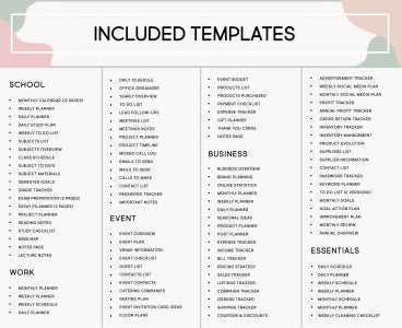 Ultimate Planner Bundle for Adults, Printable ADHD Productivity Workbook, Daily Yearly Life Everything Organizer Household Binder Templates