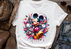 12 PNG Mickey Mouse Splash and Watercolor Digital design PNG file for sublimation – High Resolution -Instant Digital PNG Download