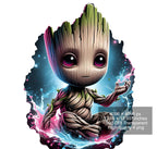 Set of 8 Watercolor splash Baby Groot png Digital images for printing, T-Shirts, Groot Print High Resolution-Instant Digital Download