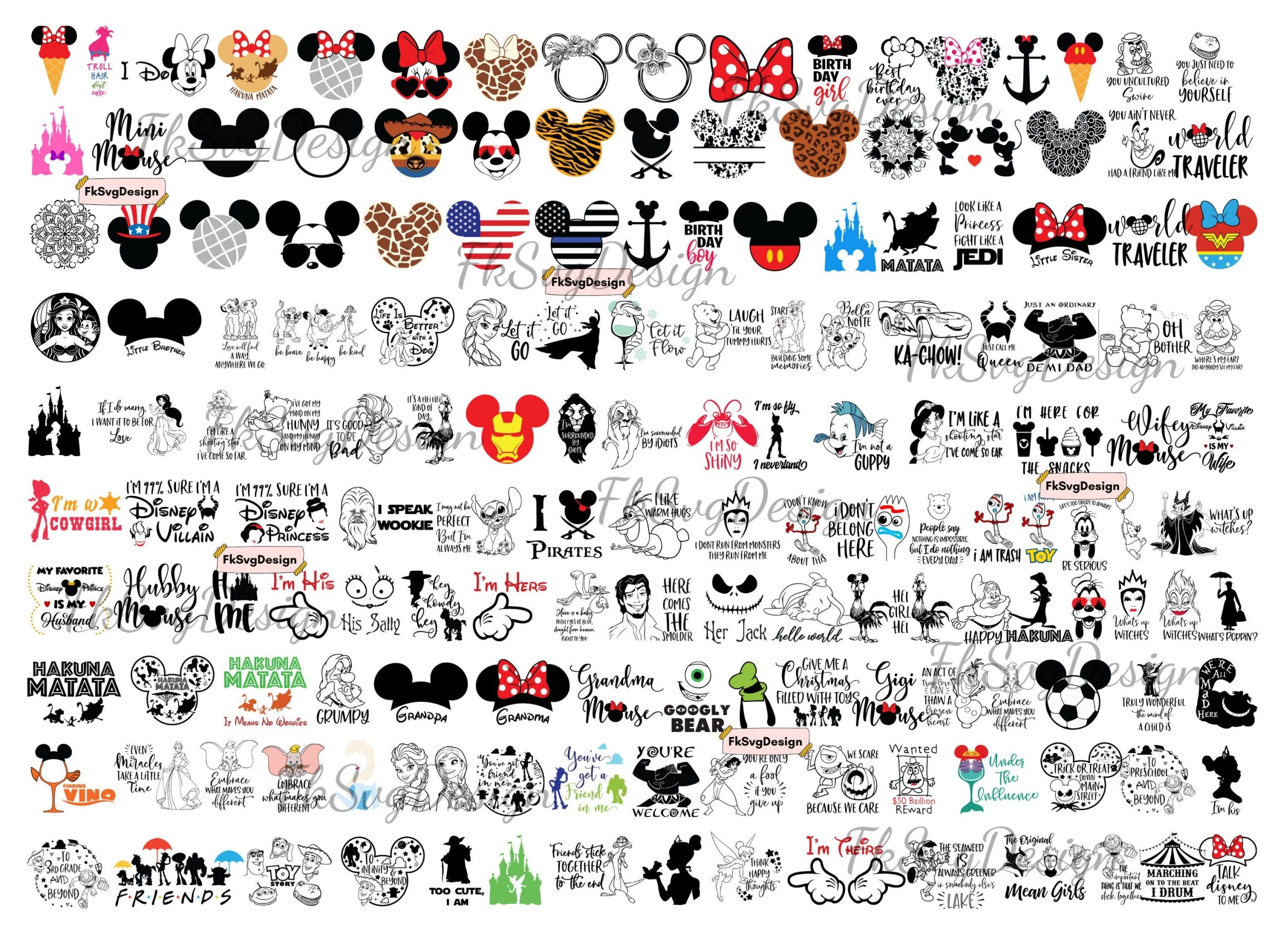 80000 Mega Svg Bundle, Svg File For Cricut, Files Cricut Silhouette, Mickey Svg Bundle, Frozen, Moana, Ariel, Elsa, Stitch, Toy Story, Pooh