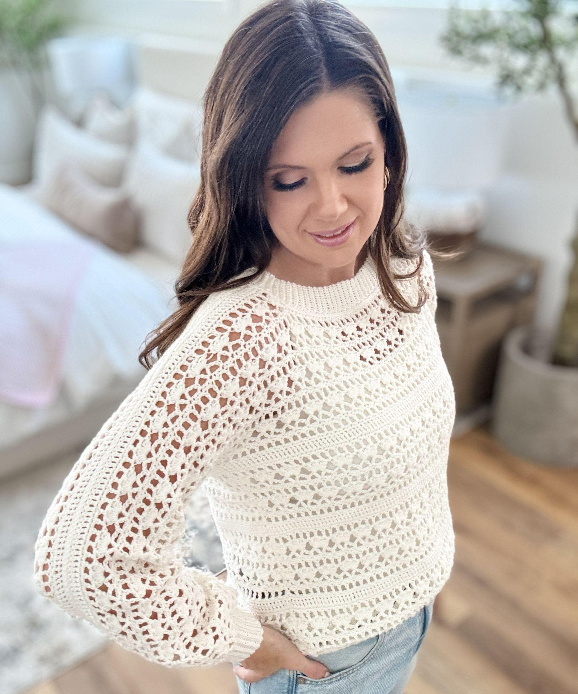 CROCHET PATTERN & VIDEO/ Caribbean Sea Sweater, Crochet Lace Sweater Pattern, Lace Crochet Top, Gifting, Sizes Xs-5X, Womens, Pdf