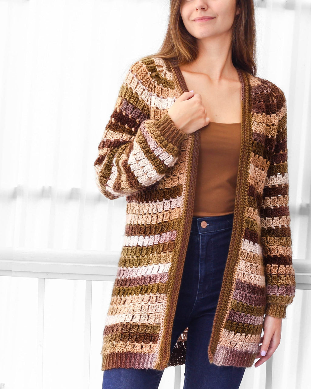 Crochet pattern-ELLA Crochet cardigan-Easy raglan pattern top PDF-raglan sweater women pattern-pullover crochet raglan cardigan-7size XS-3XL