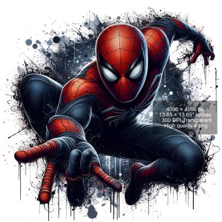 8 PNG Spiderman Splash and Watercolor Digital design PNG file for sublimation – High Resolution -Instant Digital PNG Download