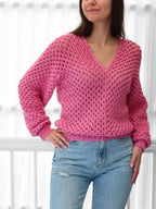 Crochet pattern- MILLIE Crochet sweater pattern PDF- Women crochet top pattern- 2 panels Crochet pullover sweater-Easy Granny sweater-XS-3XL