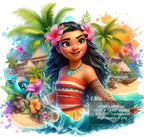 8 PNG Moana Splash and Watercolor Digital design PNG file for sublimation – High Resolution -Instant Digital PNG Download