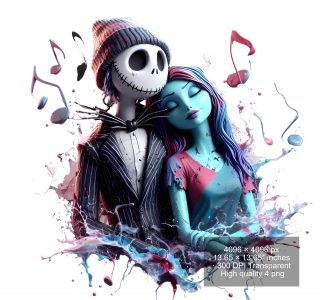 8 PNG Watercolor and splash Jack and Sally png for Christmas,Nightmare Before Christmas Jack and Sally PNG