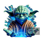 9 PNG Star Wars Yoda Splash and Watercolor Digital design PNG file for sublimation – High Resolution – Instant Digital PNG Download