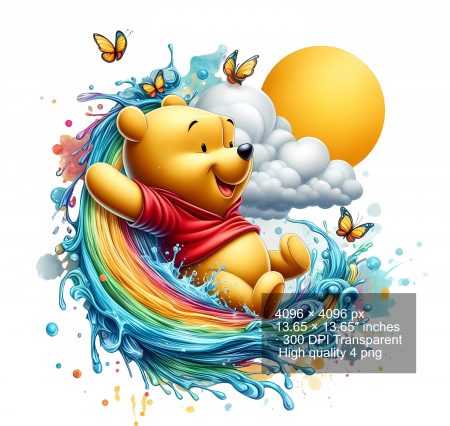 8 PNG Honey Bear Watercolor Digital design PNG file for sublimation – High Resolution -Instant Digital PNG Download