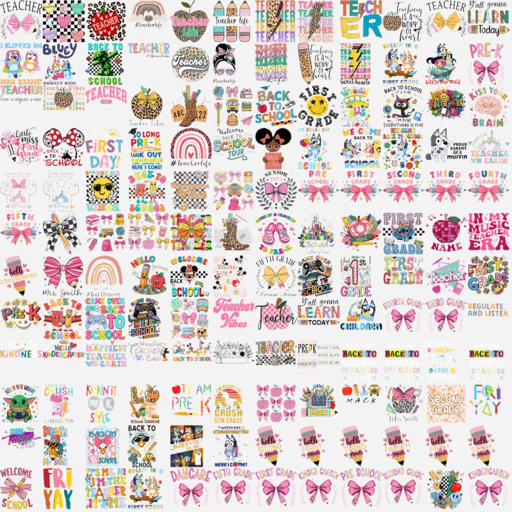 780+ Back to School PNG Bundle – Cute Classroom Sublimation, Coquette Bow, Preppy School Graphics for Teachers & Students