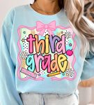 Preppy Back to School PNG Bundle, Hello Kindergarten Pre-K 1st 2d 3d 4th 5th Grades Png, Coquette First day Hand Drawn Teacher Girl