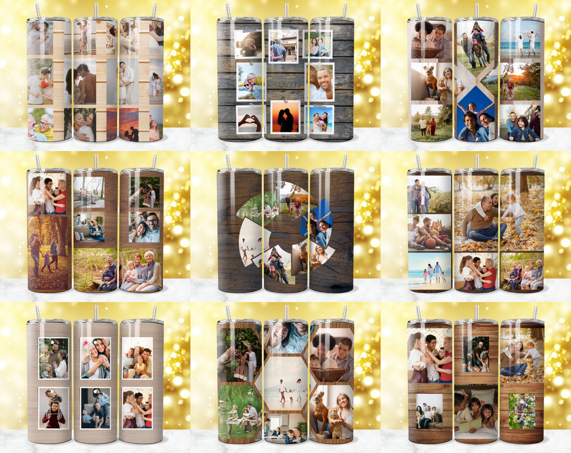 850 + Add Your Own Photo Tumbler Wrap Designs, Photo Tumbler Wrap, Canva Add Your Own Photo PNG, Collage Tumbler, Photo Sublimation Wrap PNG