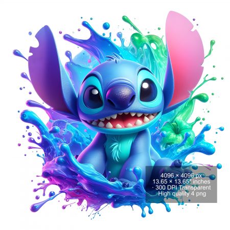 8 PNG Stitch Splash and Watercolor Digital design PNG file for sublimation – High Resolution -Instant Digital PNG Download
