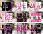 100+ Breast Cancer Tumbler Wrap Bundle 20oz Skinny Tumbler Sublimation PNG Ribbon Awareness Cancer Awareness Glitter Pink Tumbler