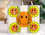 50+ Retro Tumbler Wrap Bundle, Retro Daisy Smile face, 20oz Skinny Sublimation, Retro Tumbler, Retro PNG, Retro Smiley Tumbler, Smiley Face