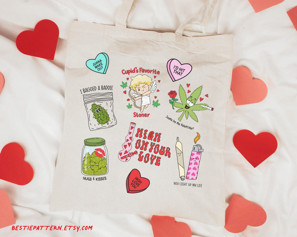 Valentine Stoner PNG Bundle Stoner Girl Clipart Sublimation Cannabis Valentines Day Files Love Hearts Cute Weed 420 Stoner Girl Funny