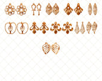 67 Earring SVG Bundle, Leather Earring SVG, Laser Cut Earrings, Geometric Earrings, Leaf Earrings, Teardrop Earrings