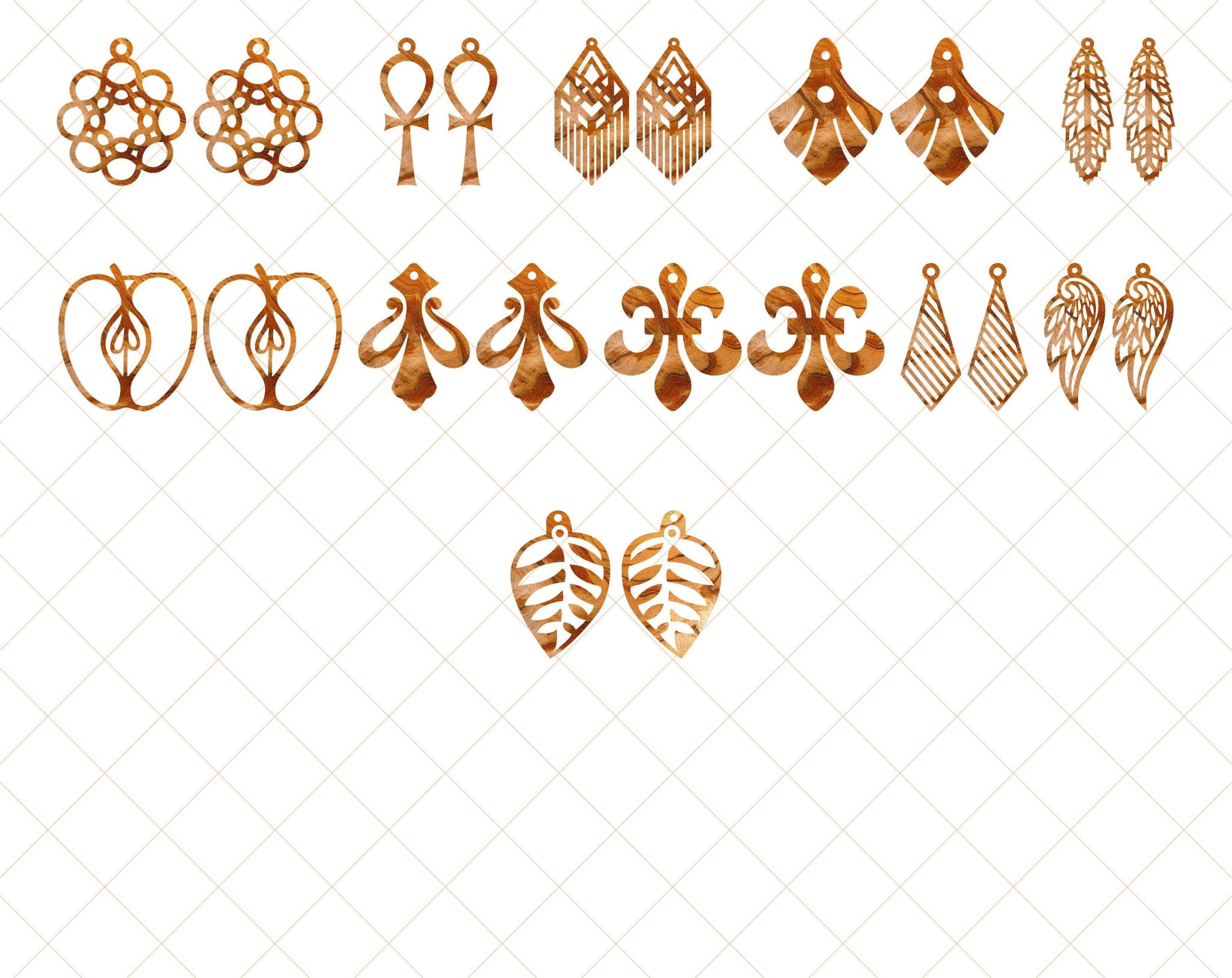 67 Earring SVG Bundle, Leather Earring SVG, Laser Cut Earrings, Geometric Earrings, Leaf Earrings, Teardrop Earrings