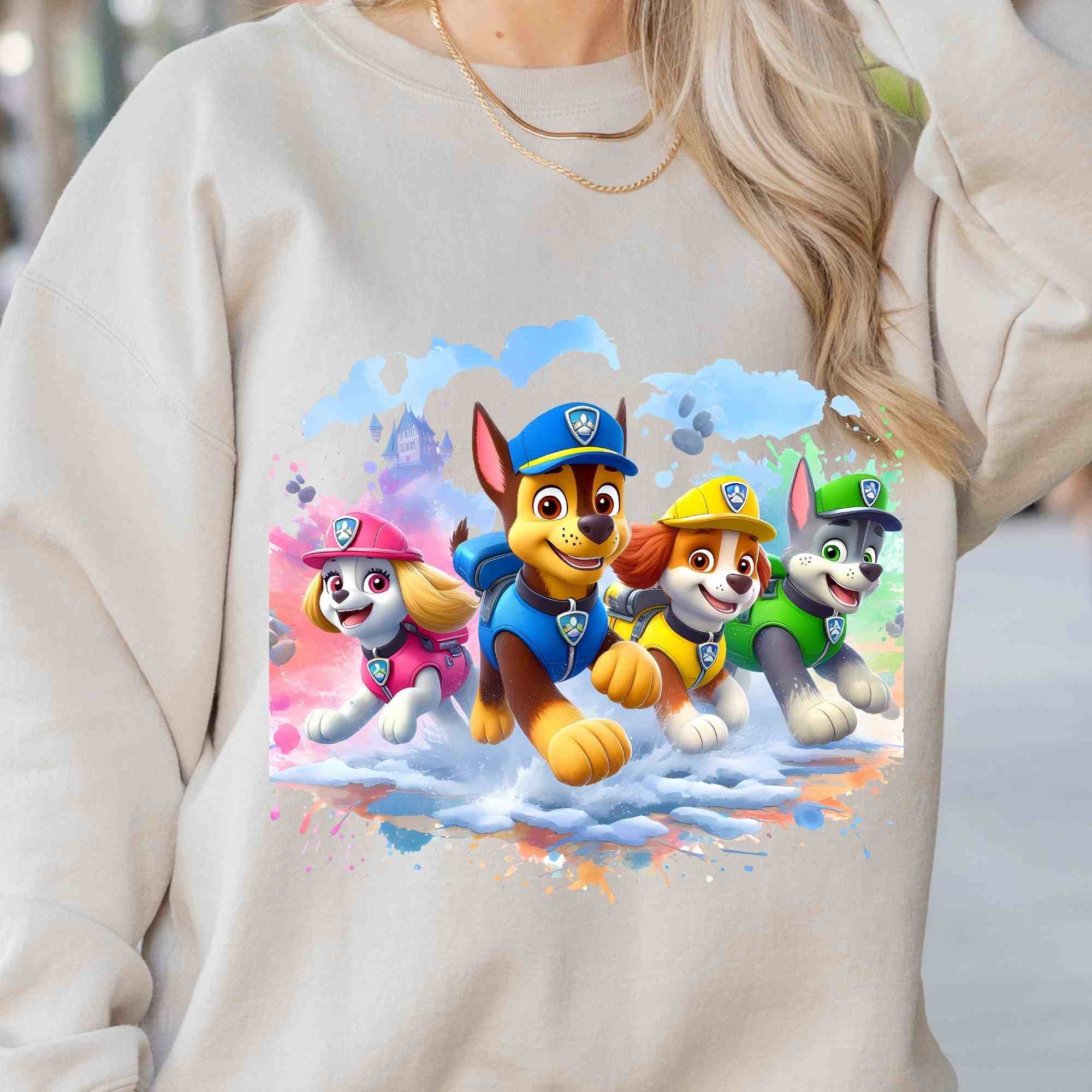 20 Paw Patrol Splash and Watercolor PNG Bundle, Dog Watercolor Png, Cartoon Clipart, Cartoon Watercolor Png, Cartoon Movie Png