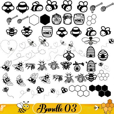 Bee Svg Bundle, Bee Hive Svg, Bee Png, Honeycomb Svg, Bee Clipart, Queen Bee Svg, Honey Bee Svg, Cute Bee Svg, 250 Cliparts