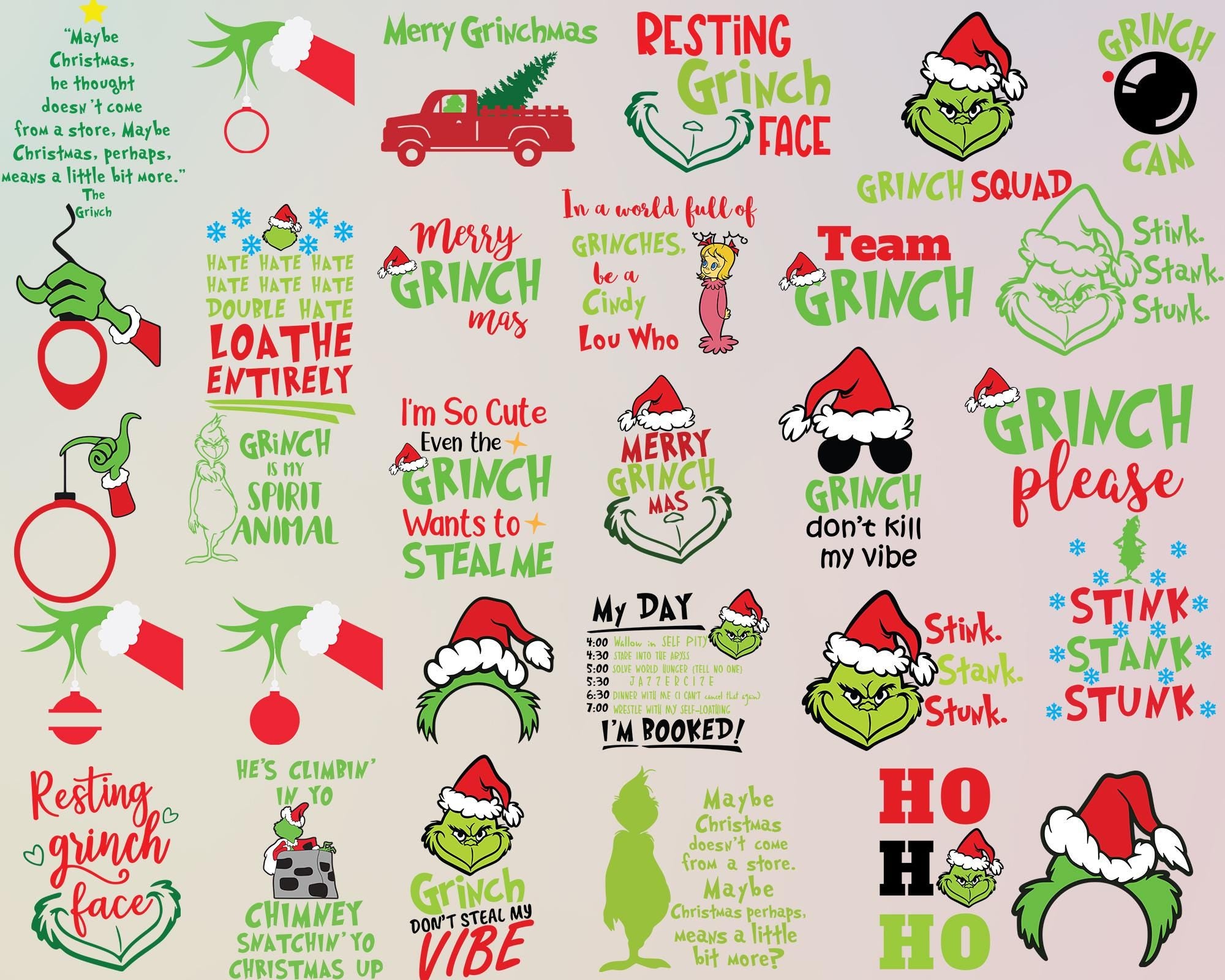 The Grinch Svg Bundle | 190+ Unique Design | Grinch Christmas Svg, Grinch Clipart Files, Cricut & Silhouette Digital File | Instant Download