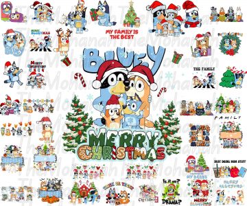 Mega Bluey Dog Svg Bundle, Bluey Dog Birthday Bundle Bluey Dog Family Png Files, Png For Shirts, Birthday Png, Clipart png, Digital Download