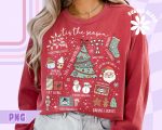 Retro Christmas PNG, Xmas PNG, Tis The Season Christmas PNG, Cute Santa Holiday Sublimation Design, Trendy Festive Png, Hot Cocoa Png