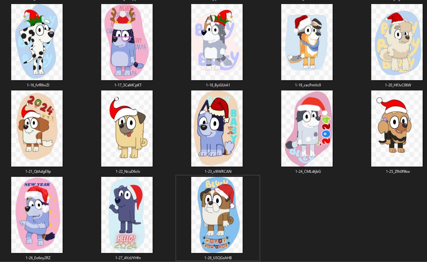 Christmas Blue Dog Bundle P1, Bluuey Christmas PNG, Retro Blue Dog Christmas PNG, Bluuey Dog Christmas Themed PNG, Holiday png, Blue Xmas