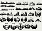 Forest Landscape SVG / Forest scene svg / Forest silhouette svg / Instant Download / Mountain Svg Bundle / Commercial use / Woodland SVG