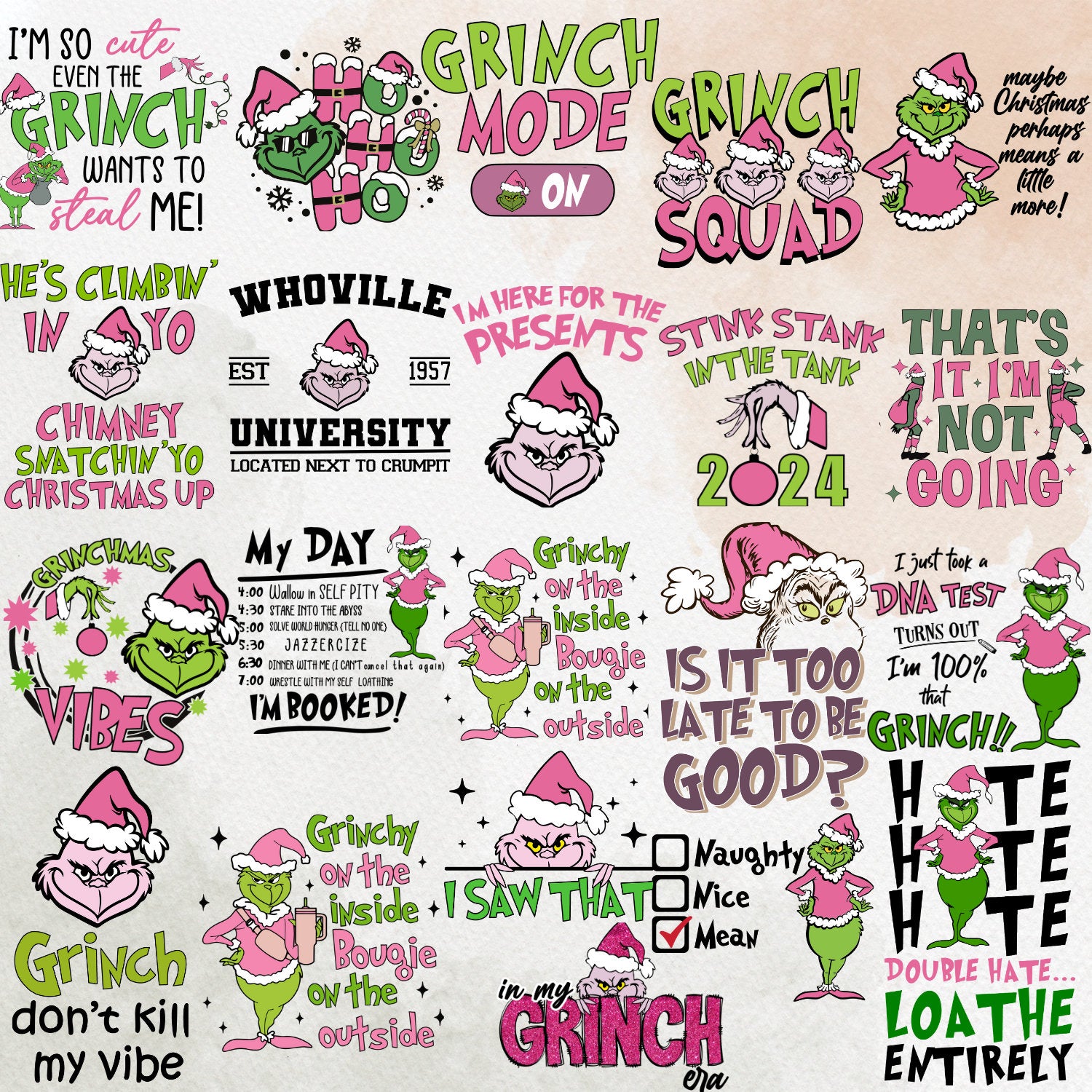 2000+ The Grinch Bundle Designs with CLEAR Background, Grinch Tshirt Design, Grinch SVG, Grinch PNG, Grinch PnG Bundle, Grinch Christmas PnG
