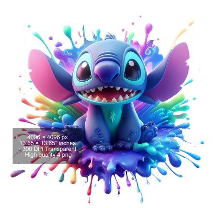 8 PNG Stitch Splash and Watercolor Digital design PNG file for sublimation – High Resolution -Instant Digital PNG Download