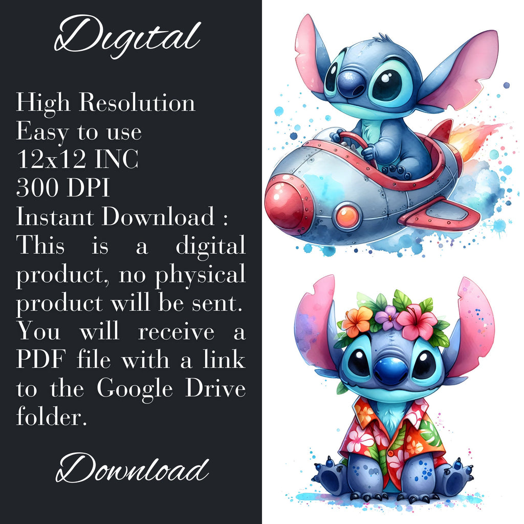 Watercolor Stitch Clipart Set – 300 DPI, High-Resolution, Transparent Background, Digital Download Perfect for DIY Gifts & Crafts