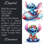 Watercolor Stitch Clipart Set – 300 DPI, High-Resolution, Transparent Background, Digital Download Perfect for DIY Gifts & Crafts